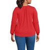 Lands' End Women's Lightweight Jersey Lace Mix Long Sleeve Pintuck Top - 2 of 4