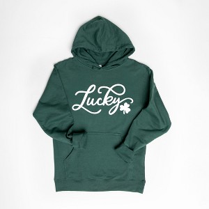 Simply Sage Market Women's Graphic Hoodie Cursive Lucky Clover - 1 of 3