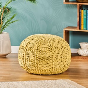 Yuny Handcrafted Modern Fabric Pouf - Christopher Knight Home - 1 of 4