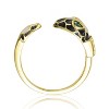 Guili Gold-Plated Green CZ Inlaid Ring, a vibrant and sophisticated piece exuding elegance and charm. Available in Sizes 6, 7, and 8. - 2 of 3
