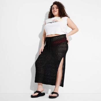 Women's Open Work Sweater Midi Skirt - Wild Fable™