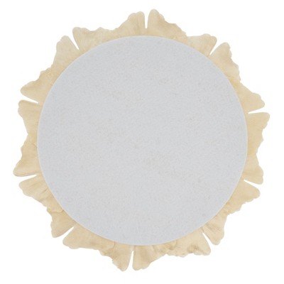 Gold Polyester Ginkgo Leaf Design Round Placemats, Set of 4