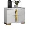 Sapphtopaz Contemporary Nightstand with 2 Drawers Unique Handle Bedside Table with Metal Legs & Acrylic Trim Night Stand for Bedroom,Living Room - 4 of 4