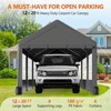 12'x20' Heavy Duty Carport with 6 Roll-Up Windows - Portable Garage Shelter for Cars, SUVs, Trucks & Boats, Easy Assembly - 2 of 4