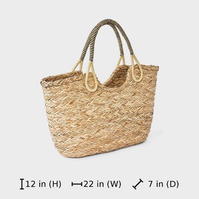 Сумки A New Day Hand Woven Straw Seagrass Tote Bag - A New Day™ Natural — фото 6