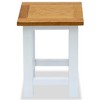 vidaXL End Table White and Brown Solid oak wood Small Durable - 3 of 4