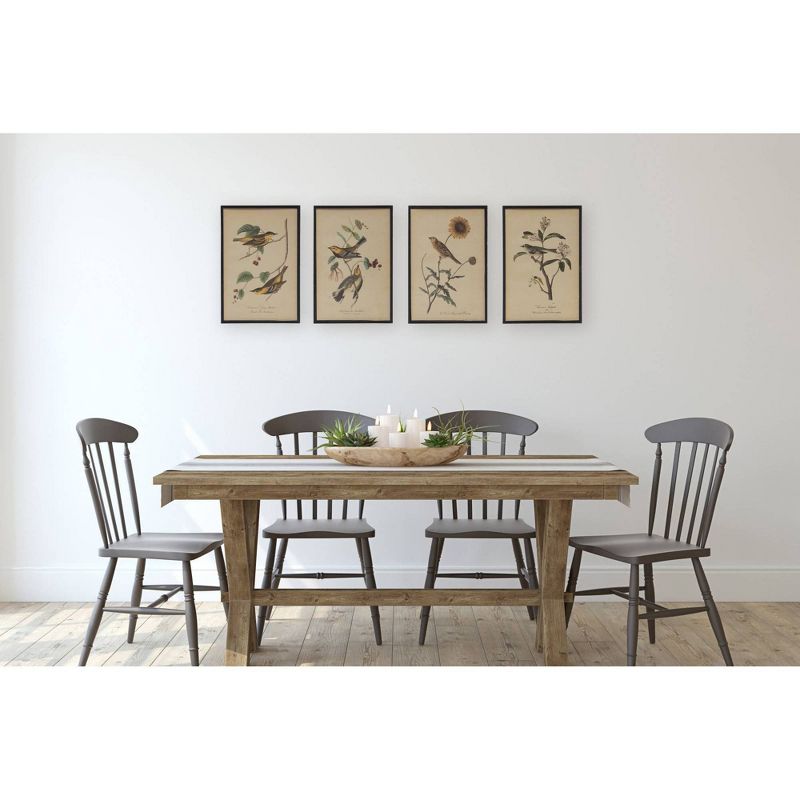 7.8&#34; x 11.7&#34; (Set of 4) Styles Vintage Bird on Branch Wood Framed Wall Art - Storied Home, 3 of 8