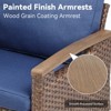 Buenhomino 74'' Patio Sofa, All Weather Outdoor Rattan Wicker 3-Seat Sofa High Back Couch with Premium Cushions for Garden Backyard Porch,Brown/Blue - 3 of 4