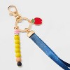 Teacher Pencil and Apple Charm Sparkle Lanyard - Multicolor - 3 of 3