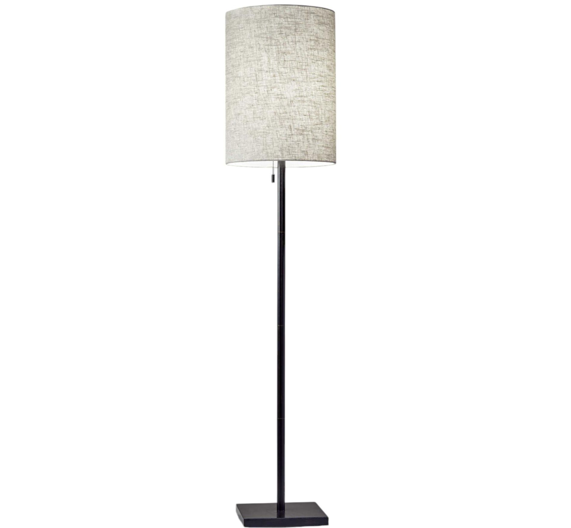 HomeRoots 61" Bronze Metal Floor Lamp With Beige Fabric Shade