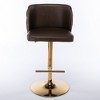 SKRAN PU Leather Swivel Bar Stools Adjustable Counter Stool Set of 2 With  Metal Leg Nailhead Trim, The whole Back Tufted for Home Pub - 3 of 4