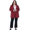 Agnes Orinda Women's Plus Size Long Sleeves Lapel Button with Pockets Office Work Jackets Blazer - 3 of 4