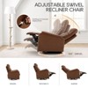Swivel Rocking Recliner Chair - Cocoa, Leather Glider with Footrest, High Back, Wide Seat, Metal Base for Living Room, Nursery, Office - 4 of 4