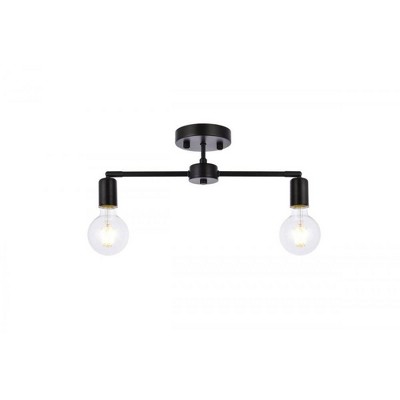 Elegant Lighting Zane 2 lights black flush mount