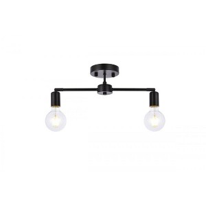 Elegant Lighting Zane 2 lights black flush mount - 1 of 4