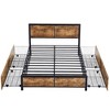 VECELO Full/Queen Size Underbed Storage Drawers, Set of 4, Black/Brown - 2 of 4