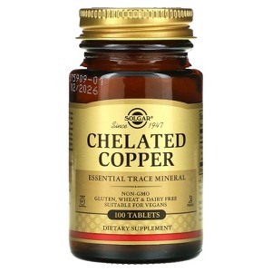 Solgar Chelated Copper, 2.5 mg, 100 Tablets - 1 of 3