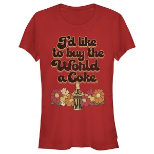 Juniors Womens Coca Cola Unity I'd Like to Buy the World a Coke Retro T-Shirt - 1 of 4