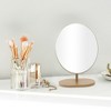 Unique Bargains Large Oval Desktop Cosmetic Mirror Wood Color 1 Pc - image 3 of 3