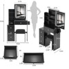 SEVOBAL Dressers Space Saving Vanity Table Set with Stool and Charging Station for Bedroom, Black, 29.2"*12.6"*50.4" - 2 of 4