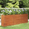 vidaXL Garden Raised Bed Planter - corten Steel Flower Box, Plant Stand, 94.5"x15.7"x30.3", Outdoor Garden/Patio Planter Pot, Rustic Brown - 2 of 4
