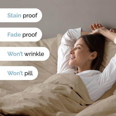 Cream King Size Ultra Soft Microfiber Duvet Cover Set