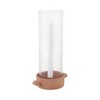 Pottery Glass Terracotta Pillar Holder and Taper Holder with Rustic Base and Cylindrical Hurricane Sleeve - 2 of 4