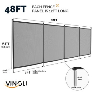 VINGLI Black Pool Fence Swimming Pool Fence in Ground Pool Safety Fencing - 1 of 4