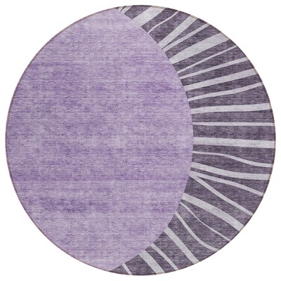 Purple Eggplant And Lavender Abstract Washable Indoor Outdoor Area Rug