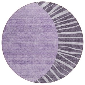 Purple Eggplant And Lavender Abstract Washable Indoor Outdoor Area Rug - 1 of 4