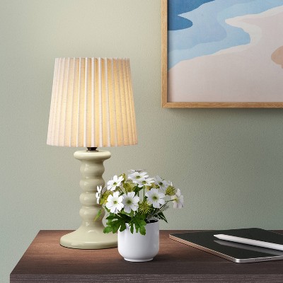 Mini Stick Table Lamp with Pleated Shade Green - Room Essentials™
