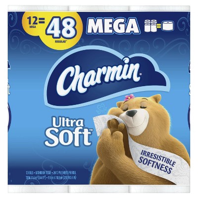 Charmin Ultra Soft Toilet Paper - 12 Mega Rolls
