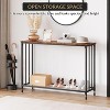 Console Table, Sofa Tables Narrow Entryway Table with Glass Shelf and Metal Frame - 3 of 4
