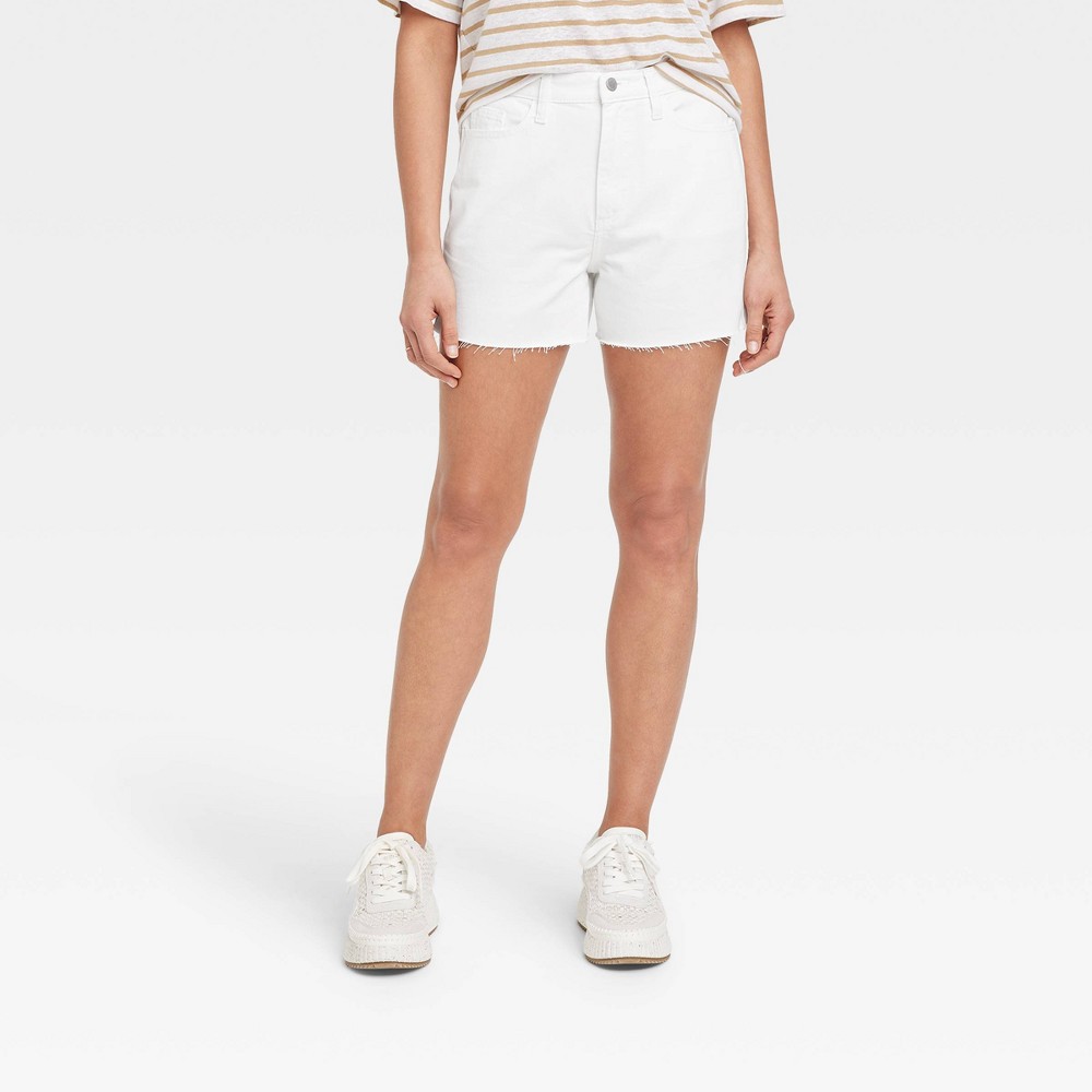 Women's Mid-Rise Boyfriend Jean Shorts - Universal Thread™ White 2