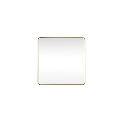 Elegant Lighting Soft corner metal square mirror 48x48 inch in Brass
