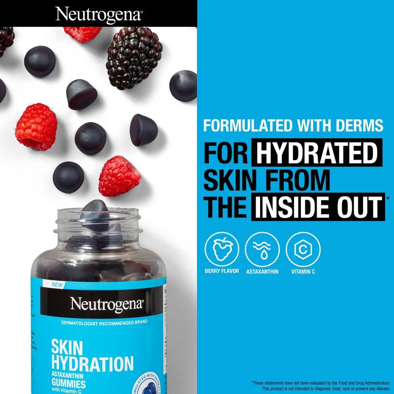 Neutrogena Skin Hydration Astaxanthin Gummies with Vitamin C - Berry Flavor - 60 ct, 4 of 12
