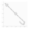 Black Bow Jewelry Sterling Silver Flower Station Figaro Link Adjustable Anklet, 9 Inch - 2 of 4