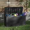 Sersper 100 Gallon Large Resin Deck Box Outdoor Storage Boxes for Garden Tools and Pool Supplies-Waterproof,Lockable,Black - 3 of 4