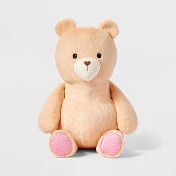 20'' Tan Bear Stuffed Animal with Heart Shaped Nose - Gigglescape™
