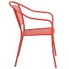 Emma and Oliver Commercial Grade Colorful Metal Patio Arm Chair with Round Back - 4 of 4