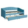 PAGED Twin Size Upholstered Daybed Modern Wooden Bed Frame Simple Sofa Bed with 2 Drawers for Living Room - 3 of 4