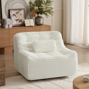 Vynxaria 360 Oversize swivel Glider  Chair with switchable head pillow and waist pillow , comfortable compression swivel chair - 1 of 4