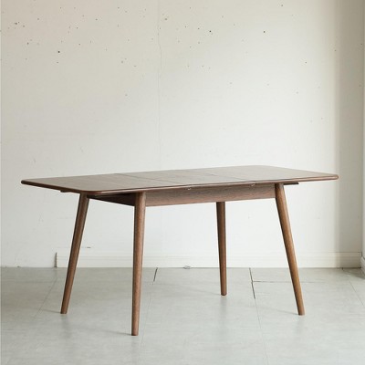 NicBex Dining Table for 6-8 Round Corner Diagonal Leg Extendable Wood Table for Dining Room