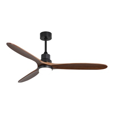 Sofucor 60'' Ceiling Fan with Dimmable Led Light 3 Wood Blades BLack+Brown