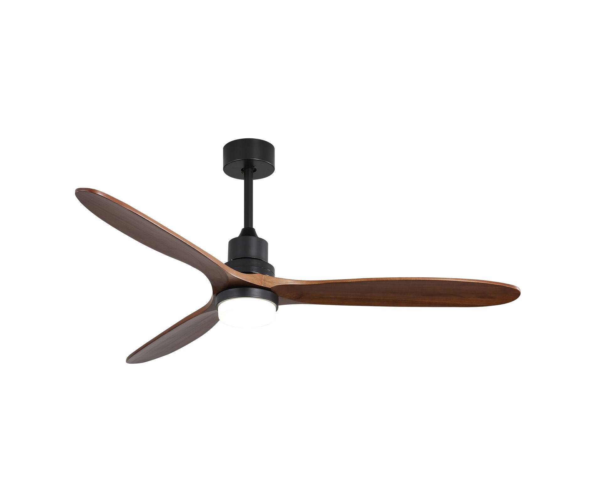 Sofucor 60'' Ceiling Fan with Dimmable Led Light 3 Wood Blades BLack+Brown