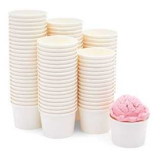 Juvale 100 Pack Disposable Ice Cream Sundae Cups for Frozen Dessert, Yogurt, Fruit Cocktails, 5 oz - 1 of 4