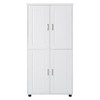 Akoasm 62.28 in. H White Tall and Wide Bathroom Floor Storage Cabinet with 4 Doors & Adjustable Shelves - 3 of 4