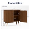 FONTOI Storage Cabinet, Sideboard Cabinet with Doors and Shelves, Buffet Cabinet with Waveform Panel for Dining Room, Walnut, 29.5*13.8*29.9 - 3 of 4