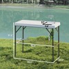 Folding Fish Cleaning Table with Sink, Portable Camping Table with Faucet, Drainage Hose, Sprayer and Shelf - 3 of 4