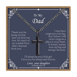 Turandoss Cross Necklace for Men Boys, Gold Silver Black Cross Pendant Necklace, Fathers Day Gifts for Men Boys Husband, Birthday Gifts for Son, 20In - 1 of 4
